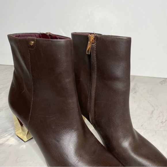 Franco Sarto Tiera Brown Leather Bootie 8 1/2 M - Picture 11 of 16